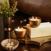 Seva Home Heirloom Bowl Mini Scented Candle Gold + Rosegold (2 Pcs)