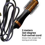 Alan Truman Mini Blow Compact Travel Blow Brush - Black & Gold
