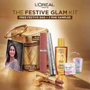 L'Oreal Paris Festive Glam Kit - Mascara, Lipstick + Signed Card by Alia Bhatt (6 pcs)