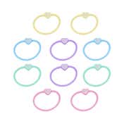 Majestique Pastel Hair Tie Rubber Bands with Charms (10 pcs)