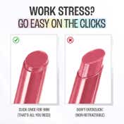 Lakme 9To5 Hya Glam Plump+Shine Clickstick, Hyaluronic Acid & Ceramides - Ruby Rush (2.1 g)