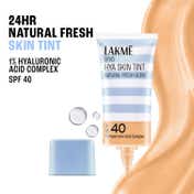 Lakme 9 to 5 Hya Skin Tint 24Hr Fresh Glow Finish SPF40 - W160-Warm Sand (27 ml)