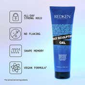 REDKEN Max Sculpting Gel,Vegan Formula For Strong Hold, Flake-Free Control & High Shine (250 ml)
