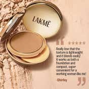 Lakme 9To5 Double Duty Dual Finish Compact, Foundation + Compact, Lightweight, Cinnamon - (9 g)
