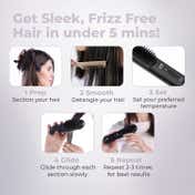 Tash Hair Glide Cordless Hair Straightener Brush - Noir (1 Pcs)