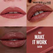 Maybelline Serum Lipstick (Satin) 8Hr Hydration + One-Swipe Bold Color - 103 Make it Work (4.2 g)