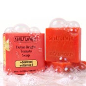 Soulflower Detan Bright Tomato Soap for Tan Removal & Moisturizer (100 g)