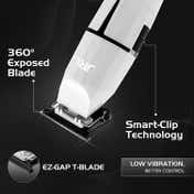 JRL Onyx 2020T-B-W Professional Cordless Trimmer with EZ-GAP T-Blade - Ghost white