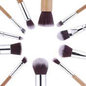 Bronson Professional Bamboo Makeup Brush Set with Storage Pouch (11 pcs)
