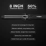 Ikonic Professional Curling Tong CT-22 - 2.0, Advance Titanium Barrel, Reduces Frizz and Static 1's