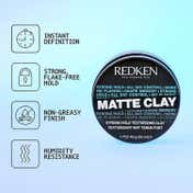 REDKEN Matte Clay Strong Hold,Styling Clay For Hairstyles That Lasts All Day (75 ml)