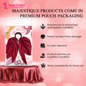 Majestique Satin Bow Hair Tie with Metal Clip - Red