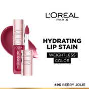 L'Oreal Paris Hyaluron Tint Lip Stain Serum 12H Weightless Color - 490 Berry Jolie (5 ml)