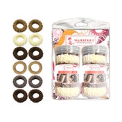 Majestique Soft Cotton Stretchable Rubber Band Hair Ties Ponytail Holder (12 pcs)