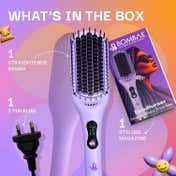 Bombae Pro Ceramic Ionic Hair Straightener Brush - 5X Less Frizz 2X More Volume (1 pc)