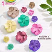 Majestique Flower Hair Clutcher Clips with Glitter Detailing - Turquoise (3 pcs)