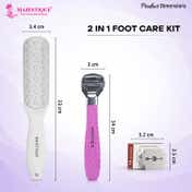 Majestique 2-in-1 Foot Care Kit - Foot File Callus Shaver with 10 Blades (12 pcs)