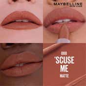 Maybelline New York Serum Lipstick (Matte) 8Hr Hydration + one-swipe bold color - 008 'Scuse Me (4.5g)