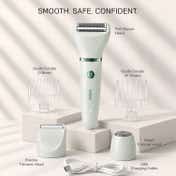 VGR 3-in-1 Lady Shaver Set for Women Body Shaver Facial Hair Remover V-735 - Green