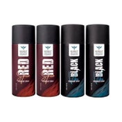 Bombay Shaving Company Red Spice & Black Vibe Combo Deodorant Spray For Men (4 x 150 ml)