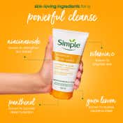 Simple Vitamin C Facial Wash, 100% Soap Free, Gentle Brightening Cleanser with Yuzu Lemon (150ml)