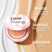 Lakme 9to5 Hya Beach Edit Cushion Foundation, SPF40, Full Matte Coverage,N 200-Neutral Nude (12 g)