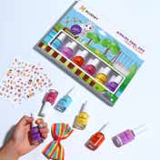 BLUESKY Kid Nail Varnish Winter Airkiss Peel-Off Polish Kit with Stickers (6 pcs)