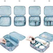 Bronson Professional Portable Dividers Travel Cosmetic Bag Organizer With Makeup Pouch