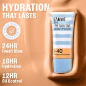 Lakme 9 to 5 Hya Skin Tint 24Hr Fresh Glow Finish SPF40 - W160-Warm Sand (27 ml)