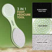 VEGA 3 in 1 Pedicure Tool- Foot Scrubber Pumice Stone and Black Emery for Home Foot Care (PD-20)