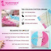 Majestique Eco-Friendly Tri-Color Cotton Ear Swabs Box (300 pcs)