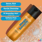 Matrix Mega Smooth Sulfate-Free Anti-Frizz Shampoo with Squalene for bond repair & 7x smoother hair (200 ml)