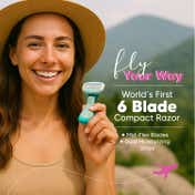 Letsshave Evior Flyyy 1 Handle + 2 Blades World's First 6-Blade Compact Shaving Razor for Women