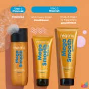 Matrix Mega Smooth Sulfate-Free Anti-Frizz Shampoo with Squalene for bond repair & 7x smoother hair (200 ml)