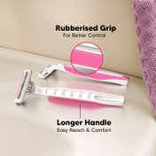 LetsShave Evior 3 Plus Disposable Razor - Pink, White (6 Pcs)