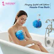 Majestique Bath & Shower Combo - Bath Sponge Bath Belt & Body Scrubber (3 pcs)