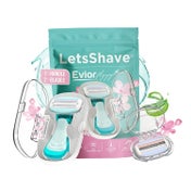Letsshave Evior Flyyy 1 Handle + 2 Blades World's First 6-Blade Compact Shaving Razor for Women