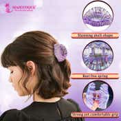 Majestique Shell Clutcher Hair Clips with 1 Large and 2 Small Clips - Blue (3 pcs)