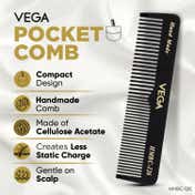 Vega Handcrafted Pocket Comb for Hair Styling for Men & Women (HMBC-126)
