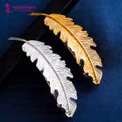Majestique Gold & Silver Feather Metal Hair Clips (2 pcs)