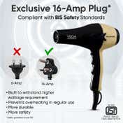 VEGA Professional Pro Dry 1800-2000W Hair Dryer with 3 Heat-2 Speed Settings Gold (VPVHD-04)