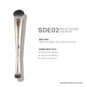 PAC SDE 02 Base & Conceal Duo Brush - Dual Ended Ergonomic Design Ultra Soft Bristles Vegan (1 pc)
