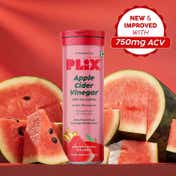 Plix Apple Cider Vinegar Effervescent Tablets Watermelon (10 Tablets)
