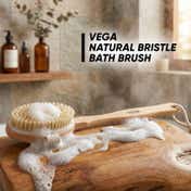 VEGA Long Handle Wooden Bath Brush Detachable for Men & Women (NBA-1/3)