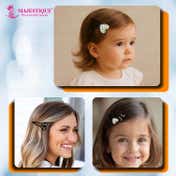 Majestique Pearl Stone Embellished Hair Tic Tac Clips in Mixed Designs (10 pcs)