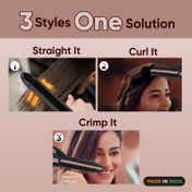 Vega 3 in 1 Keratin Hair Styler- Straightener, Curler & Crimper, Curl & Crimp in Few Min (VHSCC-03)