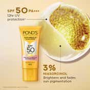 Pond's Sun Miracle with SPF 50 Ultra Light Gel Sunscreen for Radiant Skin (50 g)