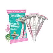 LetsShave Evior 3 Plus Disposable Razor - Pink, White (6 Pcs)