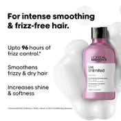L'OREAL PROFESSIONNEL Liss Unlimited Shampoo for Frizzy & Unruly Hair (300 ml) With Pro-Keratin