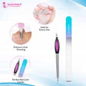 Majestique 2-in-1 Nail Care Set - Glass Nail Filer & Cuticle Remover (2 pcs)